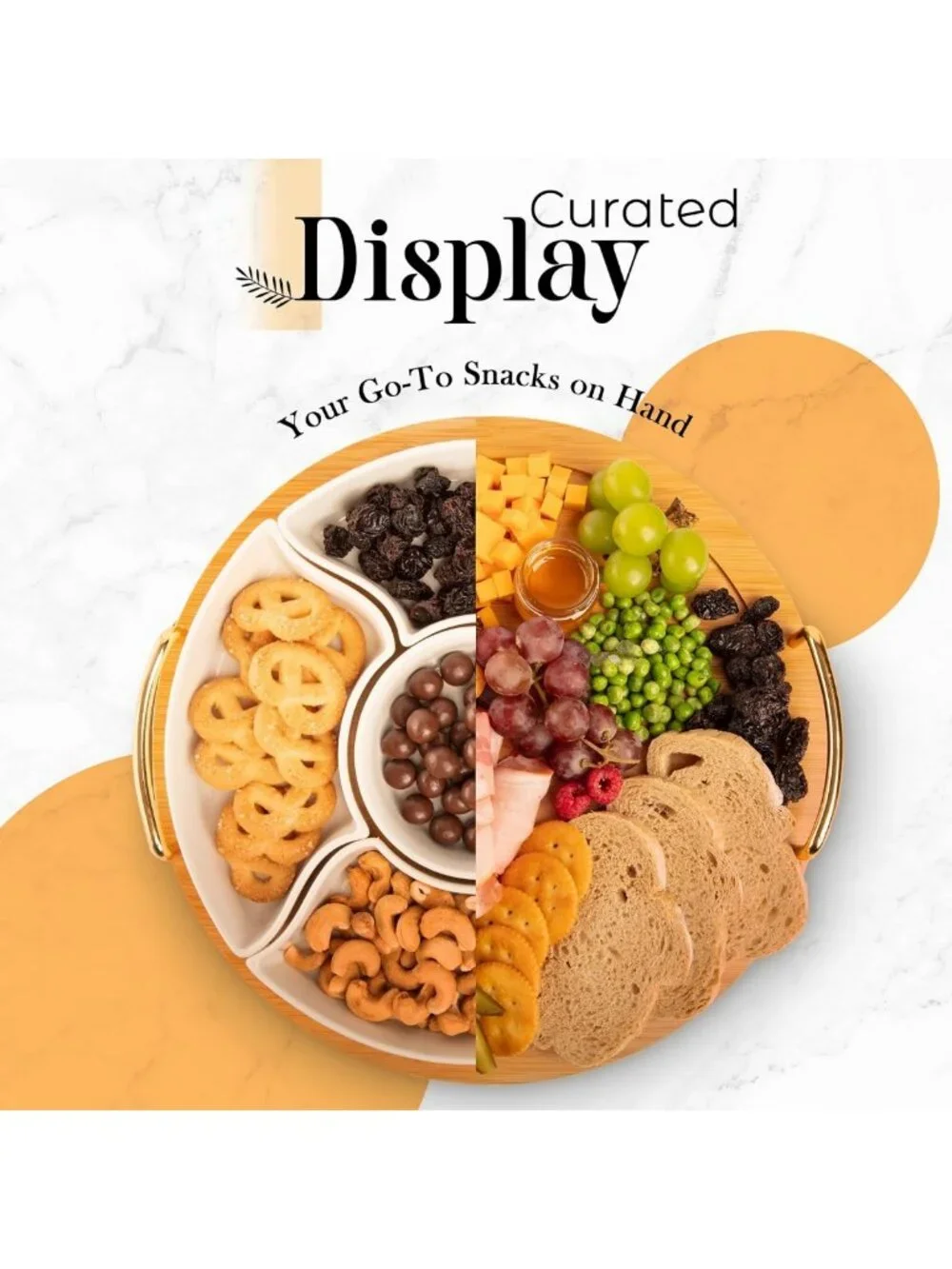 13.5” Divided Chip & Dip Serving Set - Appetizer Platters, Party Trays & Lazy